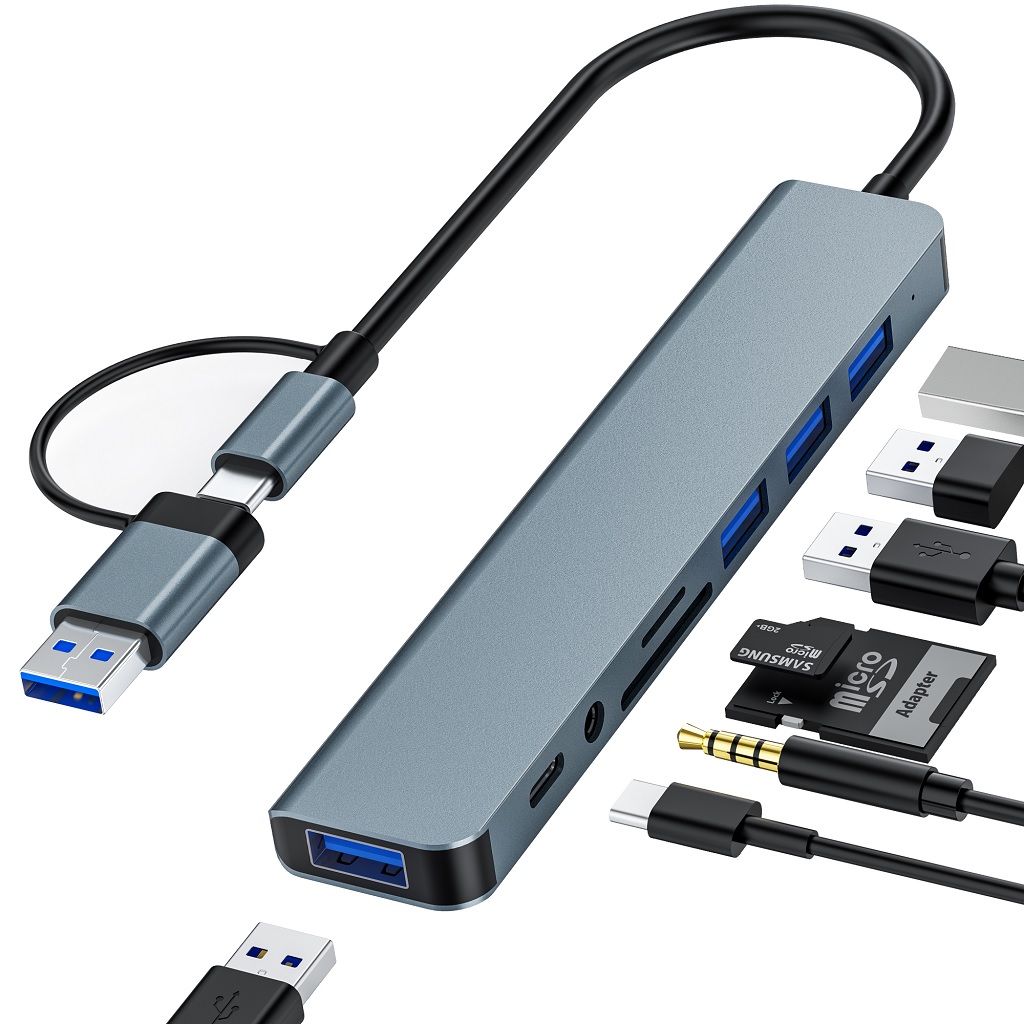 HUB USB C 8-EN-1 METALICO
