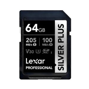 MEM SD-XC 64GB C10 V30 LEXAR SILVER PLUS