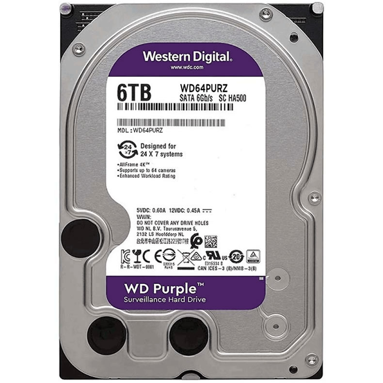 HD 6TB SATA III 64MB WD PURPLE