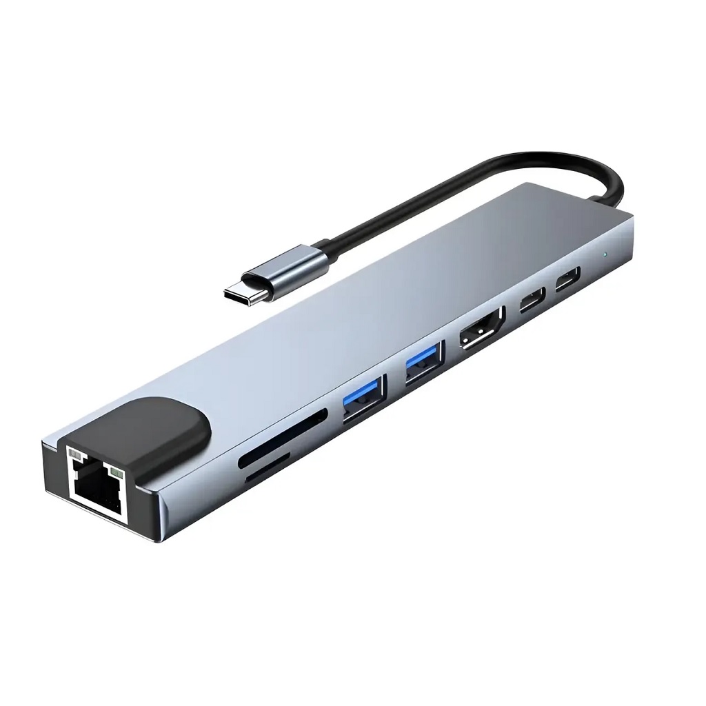 HUB USB C 8 EN 1 4K METALICO