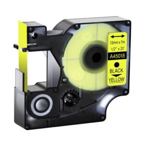 CINTA ALT. DYMO 45018 12MM NEGRO/AMARILLO